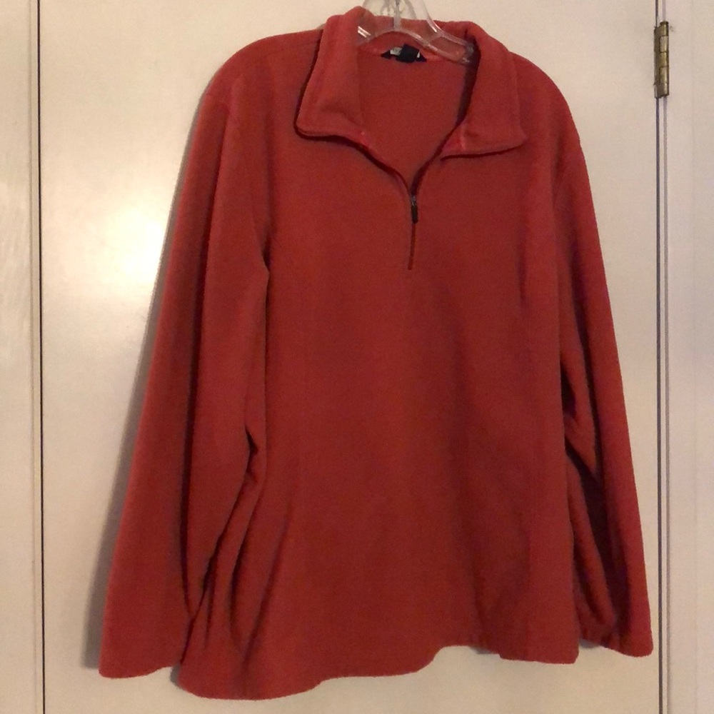 Lands End 1/4 zip fleece jacket dark orange Women’s 3X
